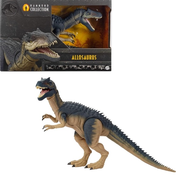 Allosaurus Dinosaur Figure - Gray and Tan